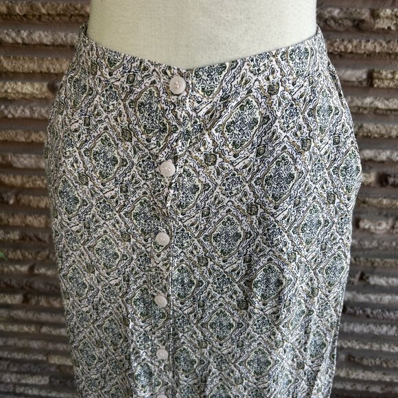 Treasure & Bond Cottage Floral Medallion Print Button Midi Skirt Size XS - Picture 5 of 8